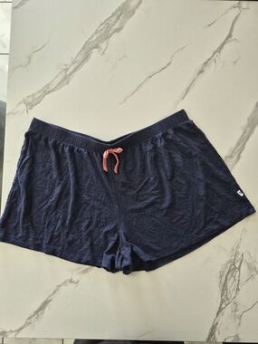 Echo Navy Athletic Lounge Shorts with Coral Drawcord